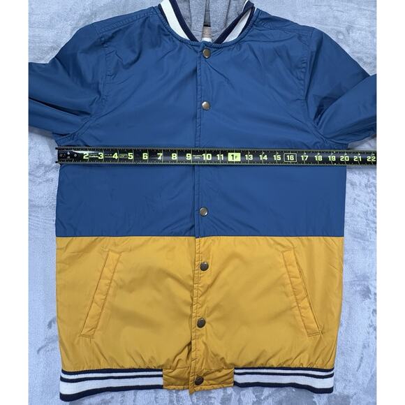 Cat & Jack Boys Jacket Blue/Yellow Sherpa Lined - Removable Hood - Size XL(16) - Picture 3 of 11